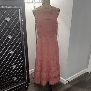 ANTONIO MELANI Peach Sleeveless Midi Dress